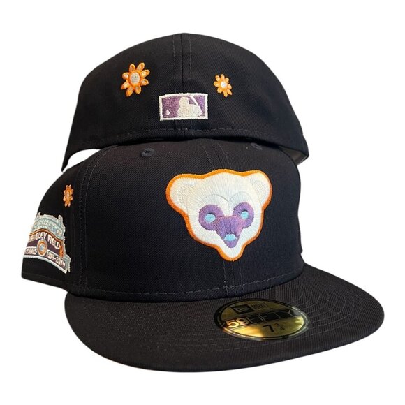 New Era Chicago Cubs 59FIFTY Fitted Hat Navy Super Bloom 100 Year Patch - Picture 2 of 9